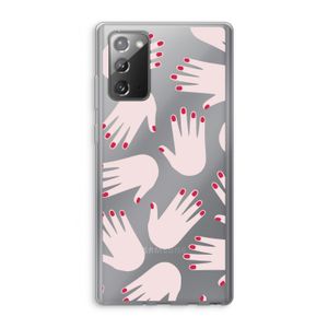 Hands pink: Samsung Galaxy Note 20 / Note 20 5G Transparant Hoesje
