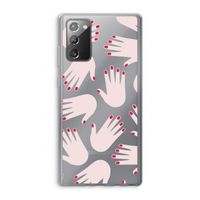 Hands pink: Samsung Galaxy Note 20 / Note 20 5G Transparant Hoesje