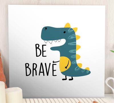 Scandinavische canvas schilderij Dinosaurus wees dapper