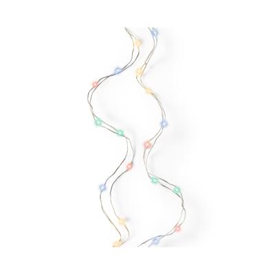 Draadverlichting lichtsnoer - zilver - 40 led lampjes - gekleurd - 195 cm - zilverdraad