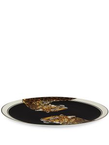 Dolce & Gabbana assiette en porcelaine à imprimé léopard - Noir