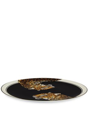 Dolce & Gabbana assiette en porcelaine à imprimé léopard - Noir