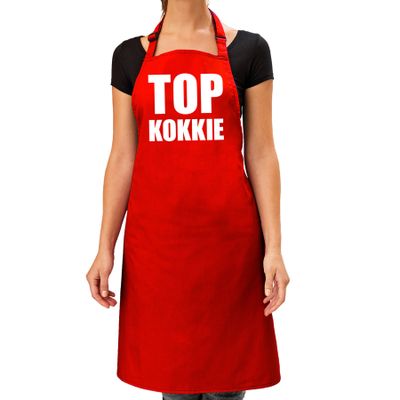 Top kokkie barbeque schort / keukenschort rood dames