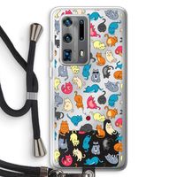 Kleurrijke katten: Huawei P40 Pro Plus Transparant Hoesje met koord