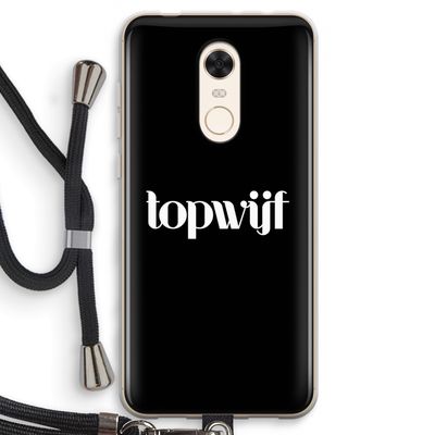 Topwijf Zwart: Xiaomi Redmi 5 Transparant Hoesje met koord
