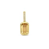 14k Geelgouden Hanger met Citrien en Diamant 0.012ct (November)
