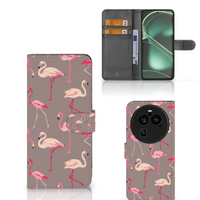 OPPO Find X6 Pro Telefoonhoesje met Pasjes Flamingo - thumbnail