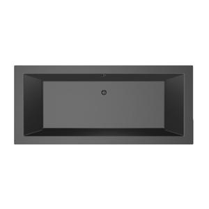 Xenz Society Duobad - 180x80x53 - afvoer Midden - acryl - ebony 6853-29
