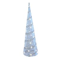 LED piramide kerstboom - H79 cm - wit - kunststof - kerstverlichting - kerstverlichting figuur - thumbnail