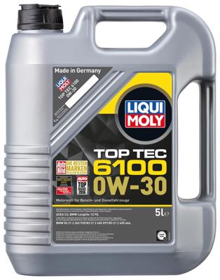 LIQUI MOLY motorolie "top tec 6100". oil top tec 6100 5l 0w-30