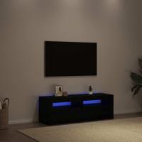 Tv-meubel met LED 120x35x40 cm bewerkt hout zwart eiken
