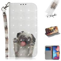 Voor Galaxy M30s 3D gekleurde tekening horizontale Flip lederen draagtas met houder & kaartsleuf & portemonnee & Lanyard (PUG)