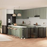 Hondenhek inklapbaar 15 panelen 750 cm populierenhout zwart