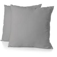 Set van 2 kussenslopen - HOME LINGE PASSION - 63 x 63 cm - Lichtgrijs