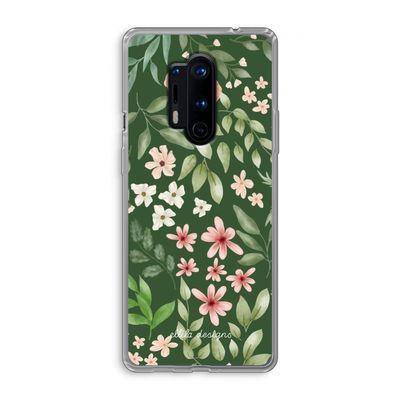 Botanical green sweet flower heaven: OnePlus 8 Pro Transparant Hoesje