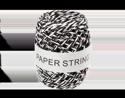 Papierkoord zwart/wit 50m