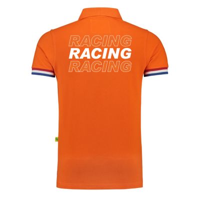 Racing supporter / race fan luxe polo shirt oranje voor heren