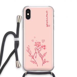 Giving Flowers: iPhone X Transparant Hoesje met koord