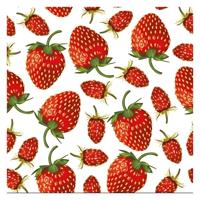 Servetten aardbeien print - 20x st - 33 x 33 cm - 3-laags papier - zomer thema - fruit
