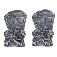 Set van 2x stuks horror kerkhof grafsteen decoratie rest in pieces 60 cm - thumbnail