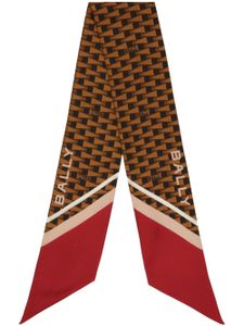 Bally foulard imprimé Pennant en soie mélangée - Marron