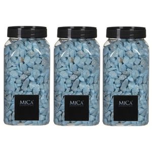 3x Decoratie/hobby steentjes licht blauw 650 ml