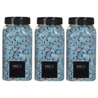 3x Decoratie/hobby steentjes licht blauw 650 ml - thumbnail