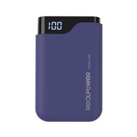 RealPower PB-7500C Powerbank 7500 mAh Li-ion USB, USB-C Navy-blauw - thumbnail