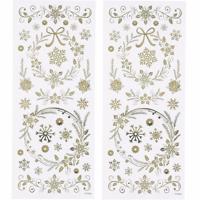Sneeuwvlokken Stickervel - 58x gouden stickers - kerst decoraties