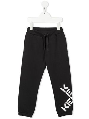 Kenzo Kids pantalon de jogging à logo imprimé - Gris