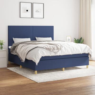 Boxspring met matras stof blauw 180x200 cm