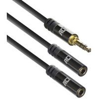 ACT 0,15 meter High Quality audio splitterkabel 3,5 mm stereo jack male - 2x female - thumbnail