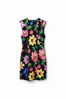 Mini-jurk met bloemen - BLACK - XXL Mini-jurk met bloemen - BLACK - XXL