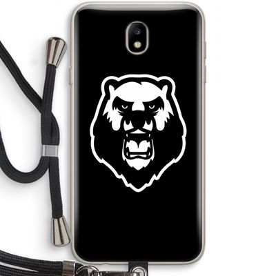Angry Bear (black): Samsung Galaxy J7 (2017) Transparant Hoesje met koord