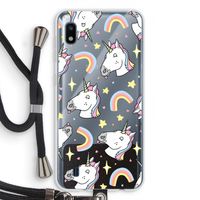 Rainbow Unicorn: Samsung Galaxy A10 Transparant Hoesje met koord