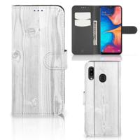 Samsung Galaxy A30 | Book Style Case | White Wood