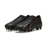 PUMA Ultra Match Veterloze Gras / Kunstgras Voetbalschoenen (MG) Kids Zwart Brons Donkergrijs