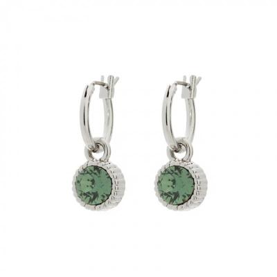 Biba Hang Oorbellen Zilver met Swarovski Steentje Erinite