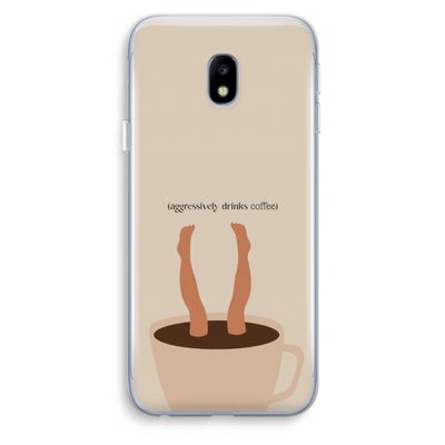 Aggressively drinks coffee: Samsung Galaxy J3 (2017) Transparant Hoesje