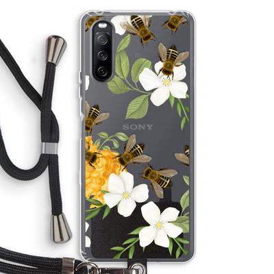 No flowers without bees: Sony Sony Xperia 10 III Transparant Hoesje met koord