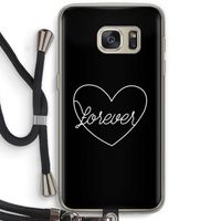 Forever heart black: Samsung Galaxy S7 Transparant Hoesje met koord