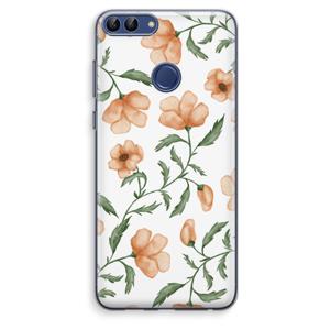 Peachy flowers: Huawei P Smart (2018) Transparant Hoesje