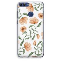 Peachy flowers: Huawei P Smart (2018) Transparant Hoesje
