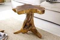 Massieve bijzettafel ROOT 40cm teak met jaarringen - 38237 - thumbnail