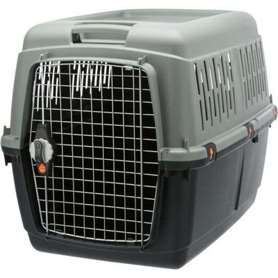 TRIXIE Giona 5 transportbox - Gerecycled - M: 60 × 61 × 81 cm - Antraciet en grijsgroen