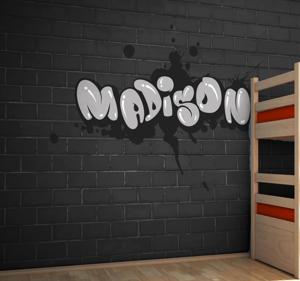 Slaapkamer fotobehang Gepersonaliseerde graffiti