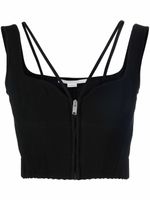 Stella McCartney corset crop à fermeture zippée - Noir