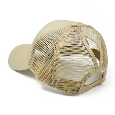 Zomer katoen mesh opening paardenstaart hoed zonnebrandcrème Baseballpet specificatie: ?? (kaki)