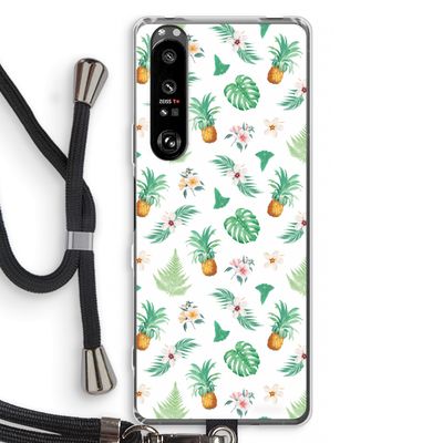 Ananas bladeren: Sony Xperia 1 III Transparant Hoesje met koord