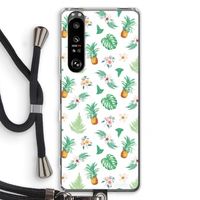 Ananas bladeren: Sony Xperia 1 III Transparant Hoesje met koord